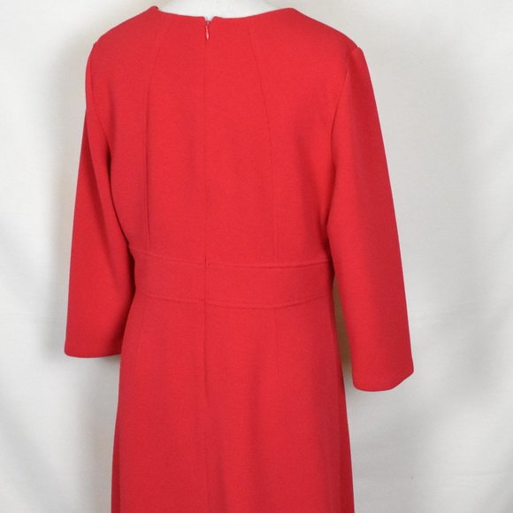 MAGGY LONDON Dress 12 Salmon Color Machine Wash Back Zipper Long Sleeve - Picture 3 of 5